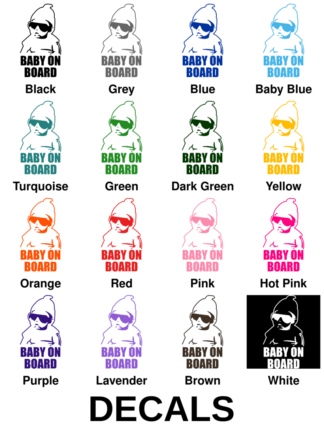 Badass Baby On Board Decals